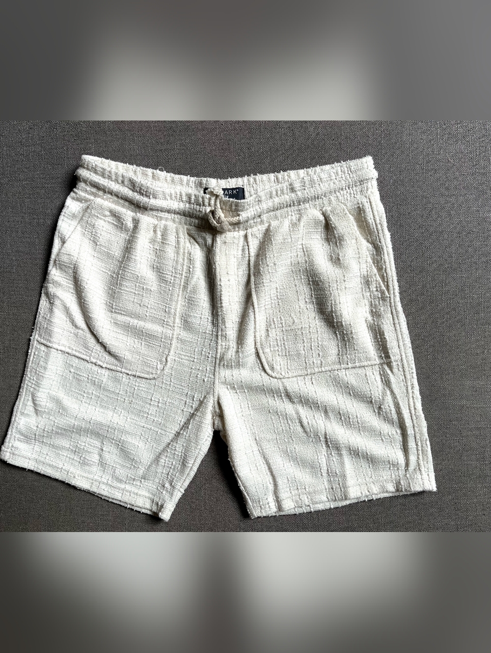 Primark Drawstring Pull On Shorts  Relax Loungewear 3 pockets,Ivory, size Large